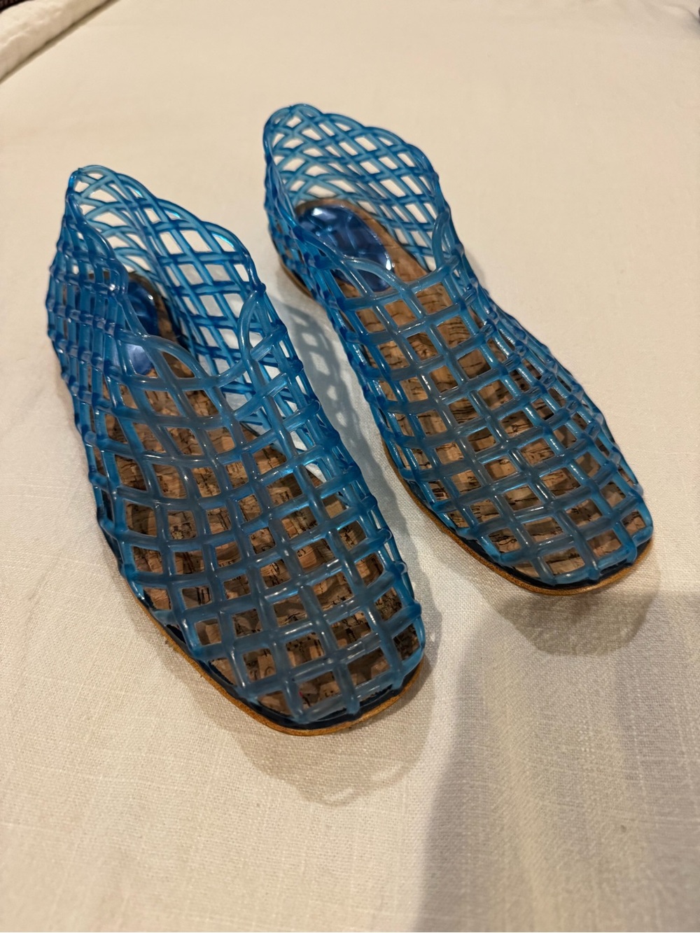 Amazon Blue Lattice Jelly Sandals for Women